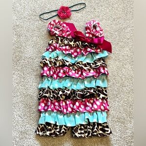 New Satin Romper and matching Headband